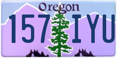 OR license plate 157IYU