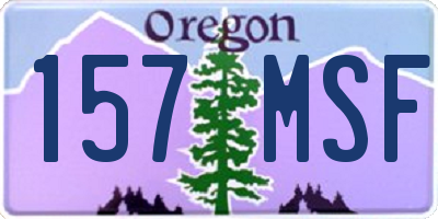 OR license plate 157MSF