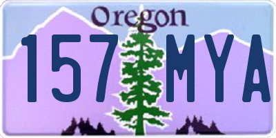 OR license plate 157MYA