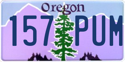 OR license plate 157PUM