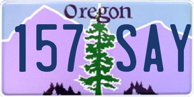 OR license plate 157SAY