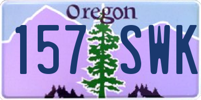 OR license plate 157SWK
