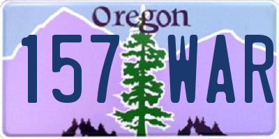 OR license plate 157WAR