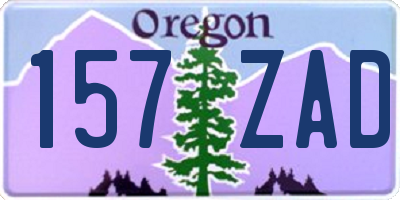 OR license plate 157ZAD