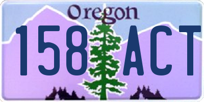 OR license plate 158ACT