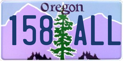 OR license plate 158ALL