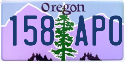OR license plate 158APO