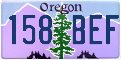 OR license plate 158BEF