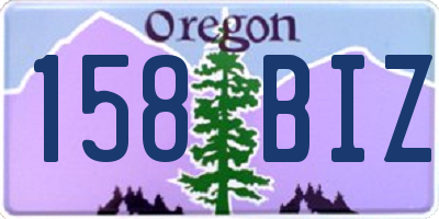 OR license plate 158BIZ