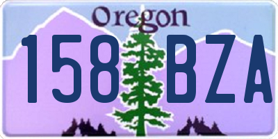 OR license plate 158BZA
