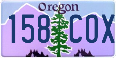 OR license plate 158COX