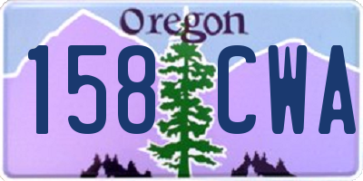 OR license plate 158CWA