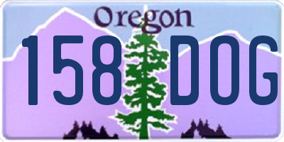 OR license plate 158DOG