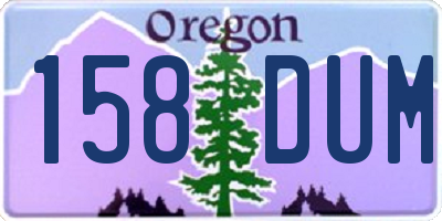 OR license plate 158DUM