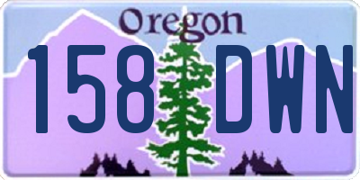 OR license plate 158DWN