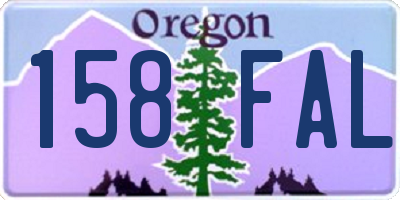 OR license plate 158FAL