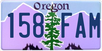OR license plate 158FAM