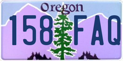 OR license plate 158FAQ