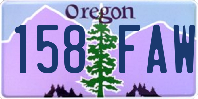 OR license plate 158FAW