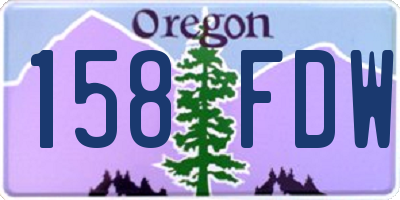 OR license plate 158FDW