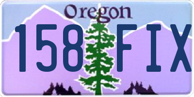 OR license plate 158FIX
