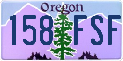 OR license plate 158FSF