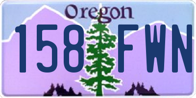 OR license plate 158FWN