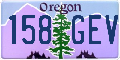OR license plate 158GEV