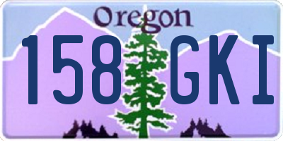 OR license plate 158GKI