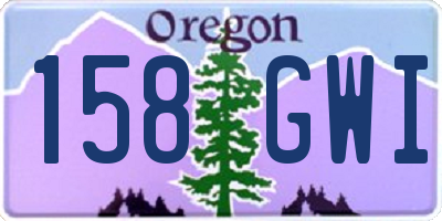OR license plate 158GWI