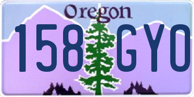 OR license plate 158GYO