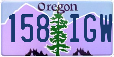OR license plate 158IGW