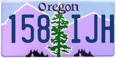 OR license plate 158IJH