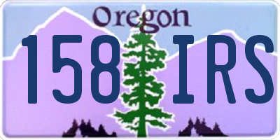 OR license plate 158IRS