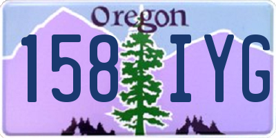 OR license plate 158IYG