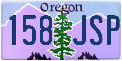 OR license plate 158JSP