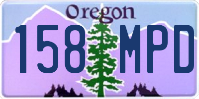 OR license plate 158MPD
