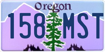 OR license plate 158MST