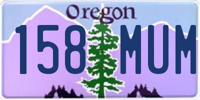 OR license plate 158MUM