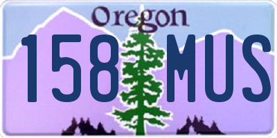 OR license plate 158MUS
