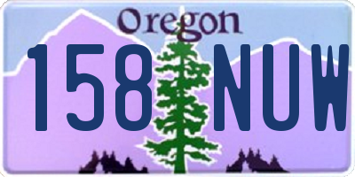 OR license plate 158NUW