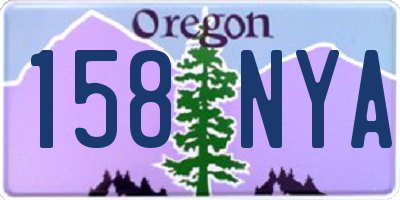 OR license plate 158NYA