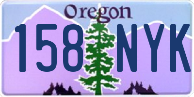 OR license plate 158NYK