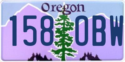 OR license plate 158OBW