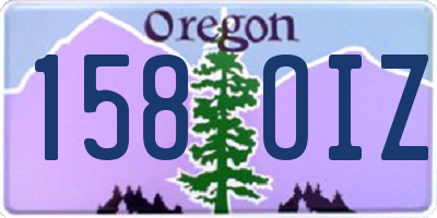 OR license plate 158OIZ