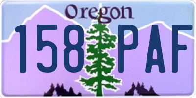 OR license plate 158PAF
