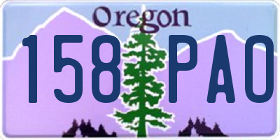 OR license plate 158PAO