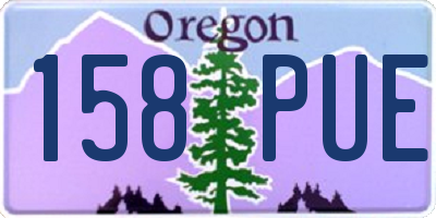 OR license plate 158PUE