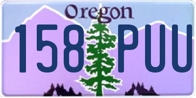 OR license plate 158PUU