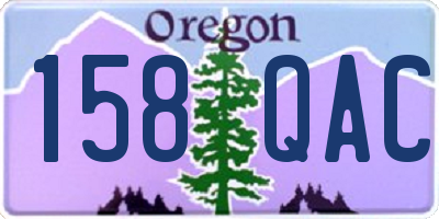 OR license plate 158QAC
